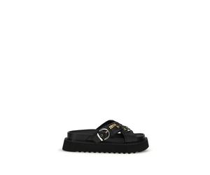 PINKO Black Goatskin Platform Sandals - EU37/US7
