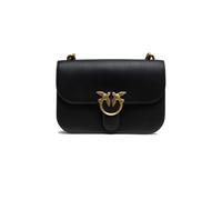 PINKO Black Leather Love Bell Classic Shoulder Bag