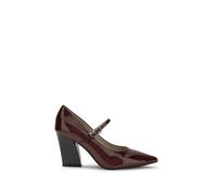 PINKO Bordeaux Calf Leather Bos Taurus High Heel Pumps - EU38/US8