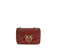 PINKO Bordeaux Calf Leather Bos Taurus Shoulder Bag
