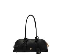 Pinko borsa a mano Bowling Horizontal Big in pelle martellata nero oro