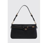 PINKO Borsa a spalla Belt Bag in pelle ricamata con borchie e logo Love Birds OS Nero