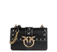 Pinko Borsa A Tracolla Da Donna Marchio Pinko, Modello Love One Mini Cl Vitello Seta 100059A0NF, Realizzato In Pelle. Nero