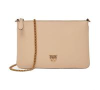Pinko Borsa a Tracolla in Pelle, 24 x 16,5 x 2 cm, Beige con Catena Oro Anticato