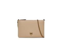 Pinko Borsa a Tracolla in Pelle, 24 x 16,5 x 2 cm, Beige con Catena Oro Anticato