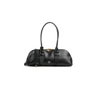 Pinko Borsa Bowling Bag Horizontal, Nero, 100% Pelle, 38 x 16 x 11,5 cm, Chiusura con Cerniera, Lucchetto e Chiavi Incluse, Manici Regolabili, Galvanica Oro Antico