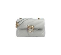 Pinko Borsa a spalla Love Classic Puff Maxi Quilt – pelle di pecora, catena oro, Grigio Perla