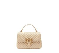 Pinko borsa Love Bag Lady Puff Mini in pelle chevron beige oro