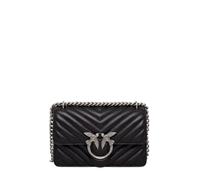 Pinko borsa Love Bag One Mini in pelle trapuntata nero argento