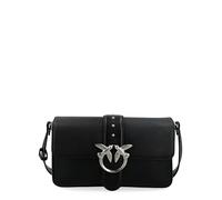 Pinko Borsa Love Bag Slouchy Media in pelle nera con dettagli argento