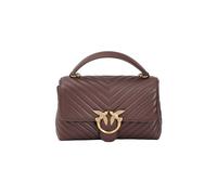 PINKO borsetta borsa a tracolla Love Lady Puff Classic CL Sheep Nappa Chevron Cioccolate Amaro - Antique Gold bordeaux