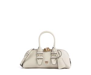 Pinko Bowling Horizontal Borsa a mano bianco, pelle di vitello finemente grana, donna