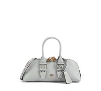 Pinko Bowling Horizontal Borsa a mano grigio, pelle di vitello finemente grana, donna