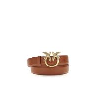PINKO Brown Calf Leather Bos Taurus Regular Belt - M