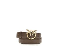 PINKO Brown Calf Leather Bos Taurus Regular Belt - S