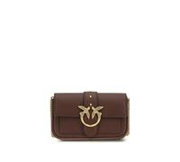 PINKO Brown Calf Leather Bos Taurus Shoulder Bag
