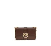 PINKO Brown Calf Leather Bos Taurus Shoulder Bag