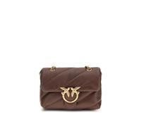 PINKO Brown Calf Leather Bos Taurus Shoulder Bag