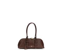 PINKO Brown Calf Leather Bos Taurus Shoulder Bag