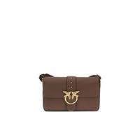 PINKO Brown Calf Leather Bos Taurus Shoulder Bag