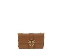 PINKO Brown Calf Leather Bos Taurus Shoulder Bag