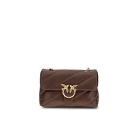 PINKO Brown Calf Leather Bos Taurus Shoulder Bag