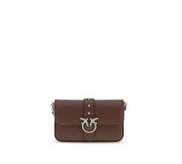 PINKO Brown Calf Leather Bos Taurus Shoulder Bag