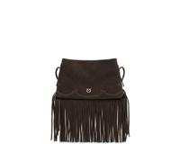 PINKO Brown Calf Leather Bos Taurus Shoulder Bag