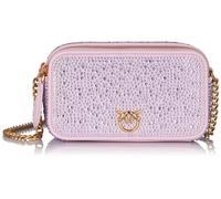 Pinko Camera Case CAMOSCIO + Full Strass, Borsa Donna, WWGQ_Lilla-Antique Gold, Taglia Unica
