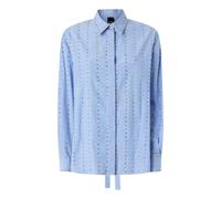 PINKO - Camicia a bastonetto con ricamo gioiello - - Blouses & Shirts - Donna - Blu - L