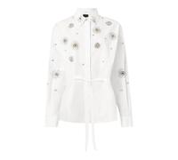 Pinko camicia azzurra a righe con strass - bianco, 42