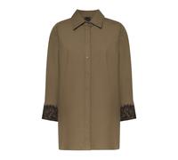 PINKO - Camicia in Popeline con Dettagli in Pizzo - - Blouses & Shirts - Donna - Verde - S