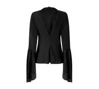 PINKO - Camicia Nera con Scollo a V e Balze - - Blouses & Shirts - Donna - Nero - L