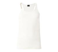 Pinko canotta a costine beige con catena - beige, m