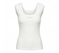 Pinko top a costine Tenace con logo bianco