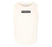 Pinko canotta a costine con logo bianco 13a