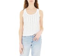 Pinko canotta Cecily a costine con strass bianco