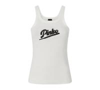 PINKO - Canotta con ricamo e strass - - Tops - Donna - Bianco - M