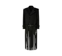 PINKO - Cappotto Lungo in Misto Lana con Frange - - Coats - Donna - Nero - S