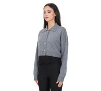Pinko Cardigan Grigio da Donna con Canotta Nera Abbinata S