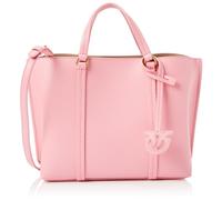 Pinko Carrie Shopper Classic Pelle BOTTALATA, Borsa Donna, P31Q_Rosa Marino-Antique Gold, Taglia Unica