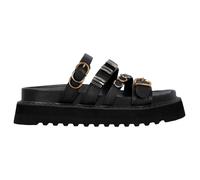 PINKO Ciabatte Donna In Pelle Con Zeppa e Cinturini SD0291P001 Kate Colore Nero