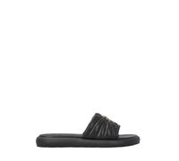 PINKO Black Calf Leather Bos Taurus Slides - EU39/US9