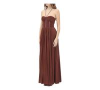 PINKO - Cicogna Pleated Long Dress - - Dresses - Donna - Marrone - L