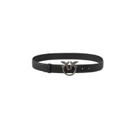 Pinko cintura in pelle con fibbia Love Birds h3 nero argento L