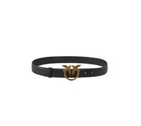Pinko cintura in pelle con fibbia Love Birds h3 nero oro M