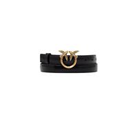 PINKO - Cintura sottile in pelle Love Berry - - Accessories - Donna - Nero - S
