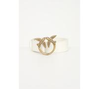 PINKO Cinture Donna Bianco Cintura con fibbia Love Birds Diamond Cut Autunno in