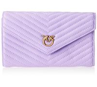 Pinko Compact Wallet L Sheep Nappa C, Accessori da Viaggio-Portafogli Donna, YN0Q_Mult.Viola/Rosa-Antique Gold, U