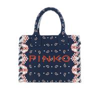 PINKO - Cotton Shopper Bag con Logo - - Bags - Donna - Blu - ONE SIZE